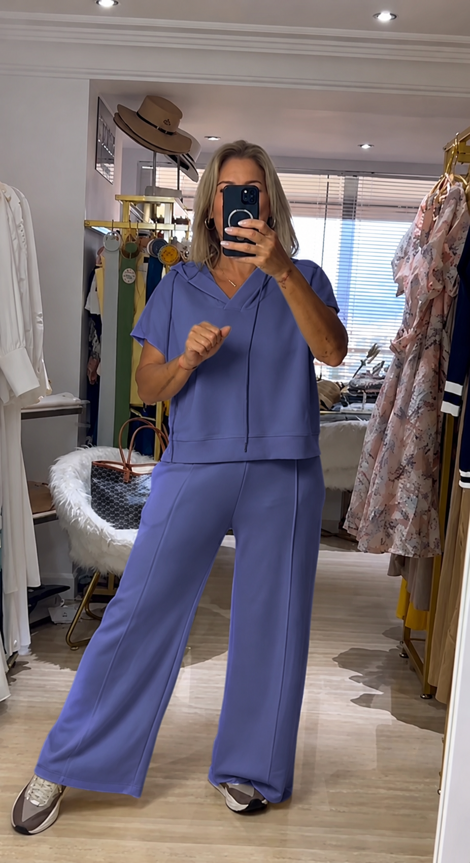 Relaxed Hooded Luxury Set Índigo Blue