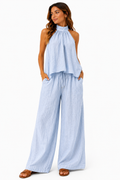 Linen Set 100% Italian Baby Blue