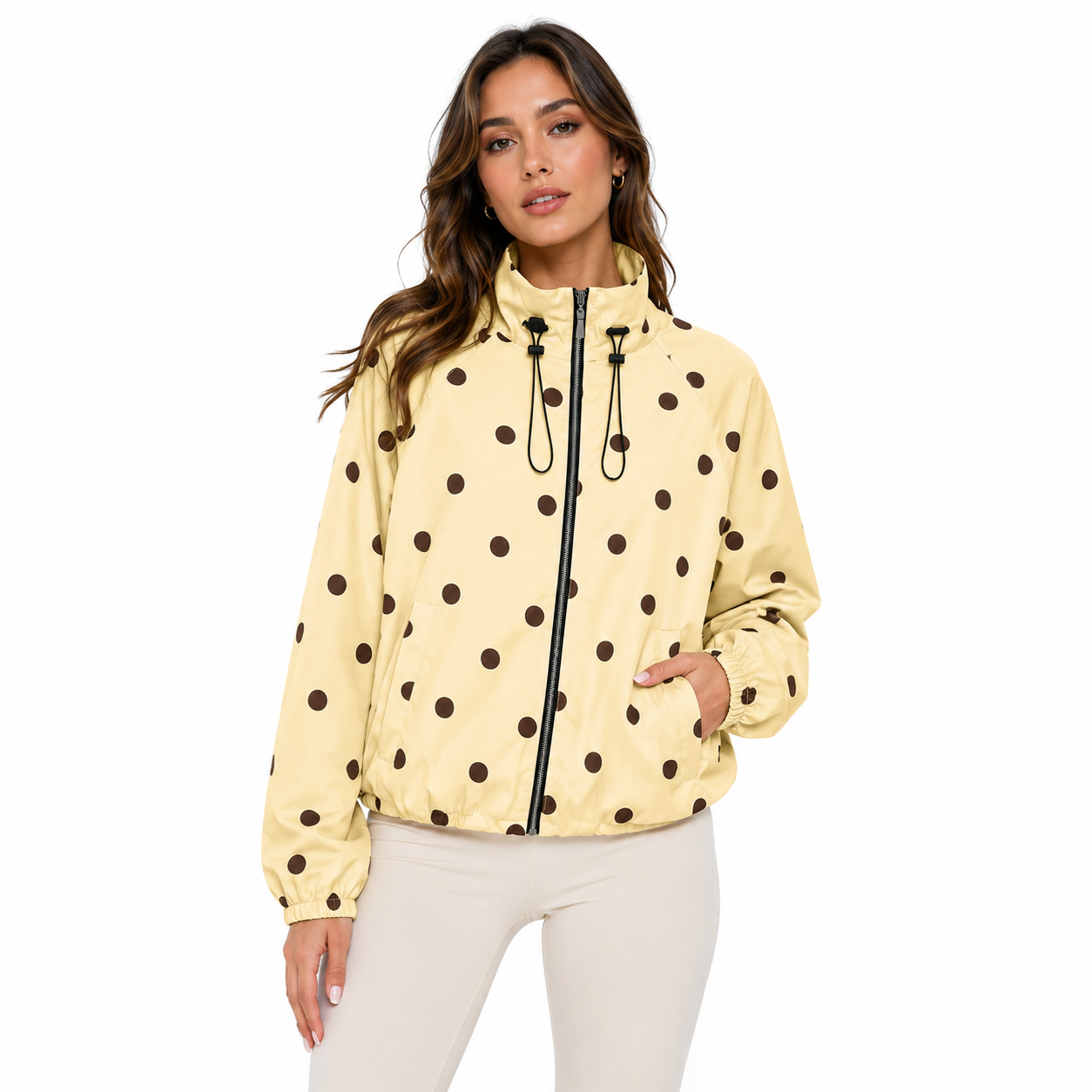 Polkadot Jacket Puffer Light Butter/ Mocha