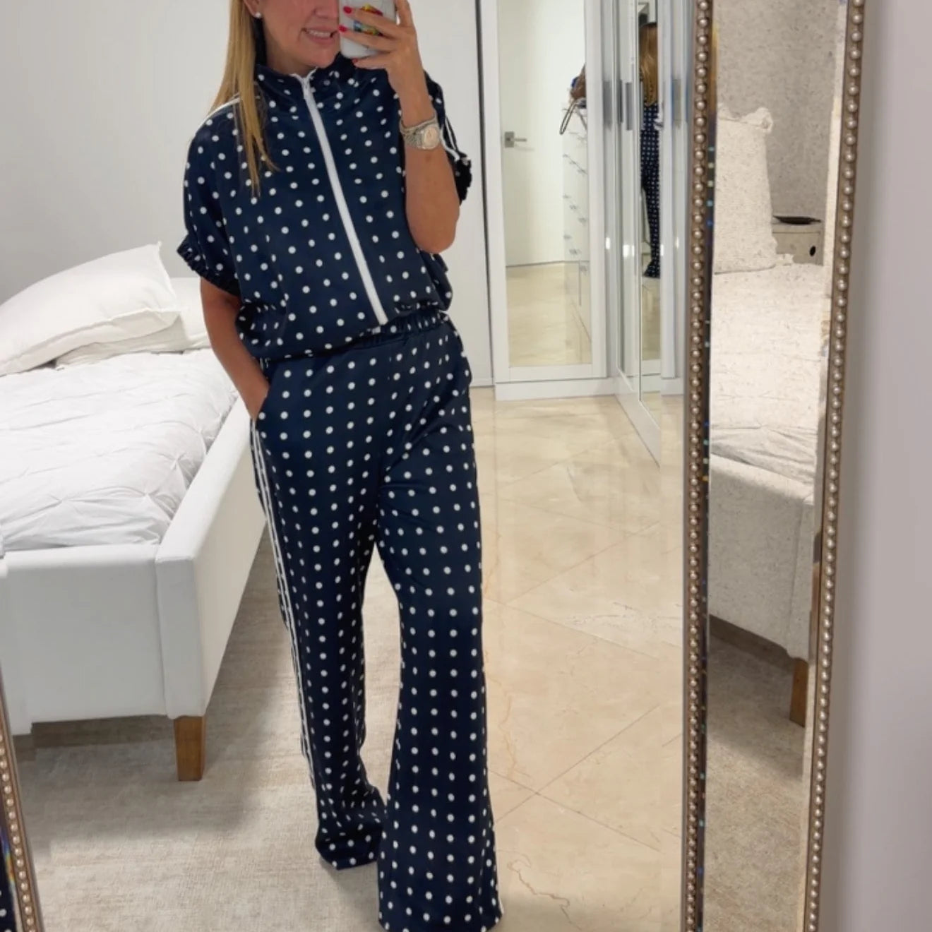 Set Ita Polka Love Navy Blue