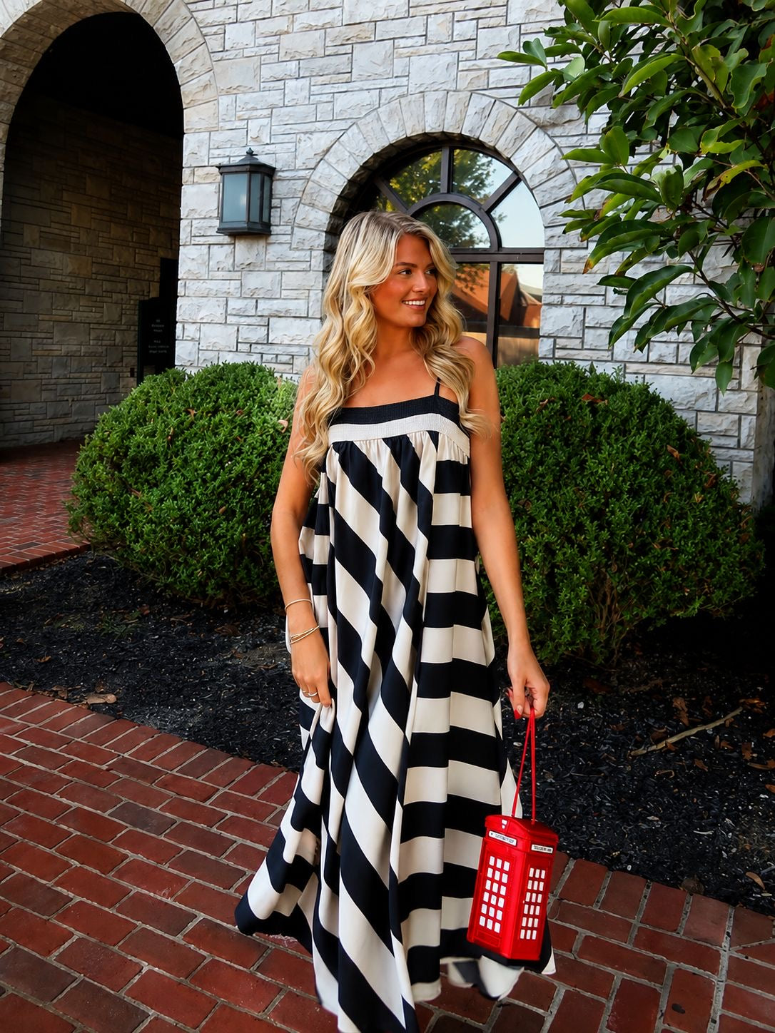 Maxi Dress Stripes Mocha