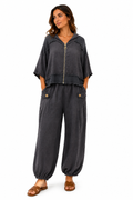 Linen Set 100% Italian Navy Blue
