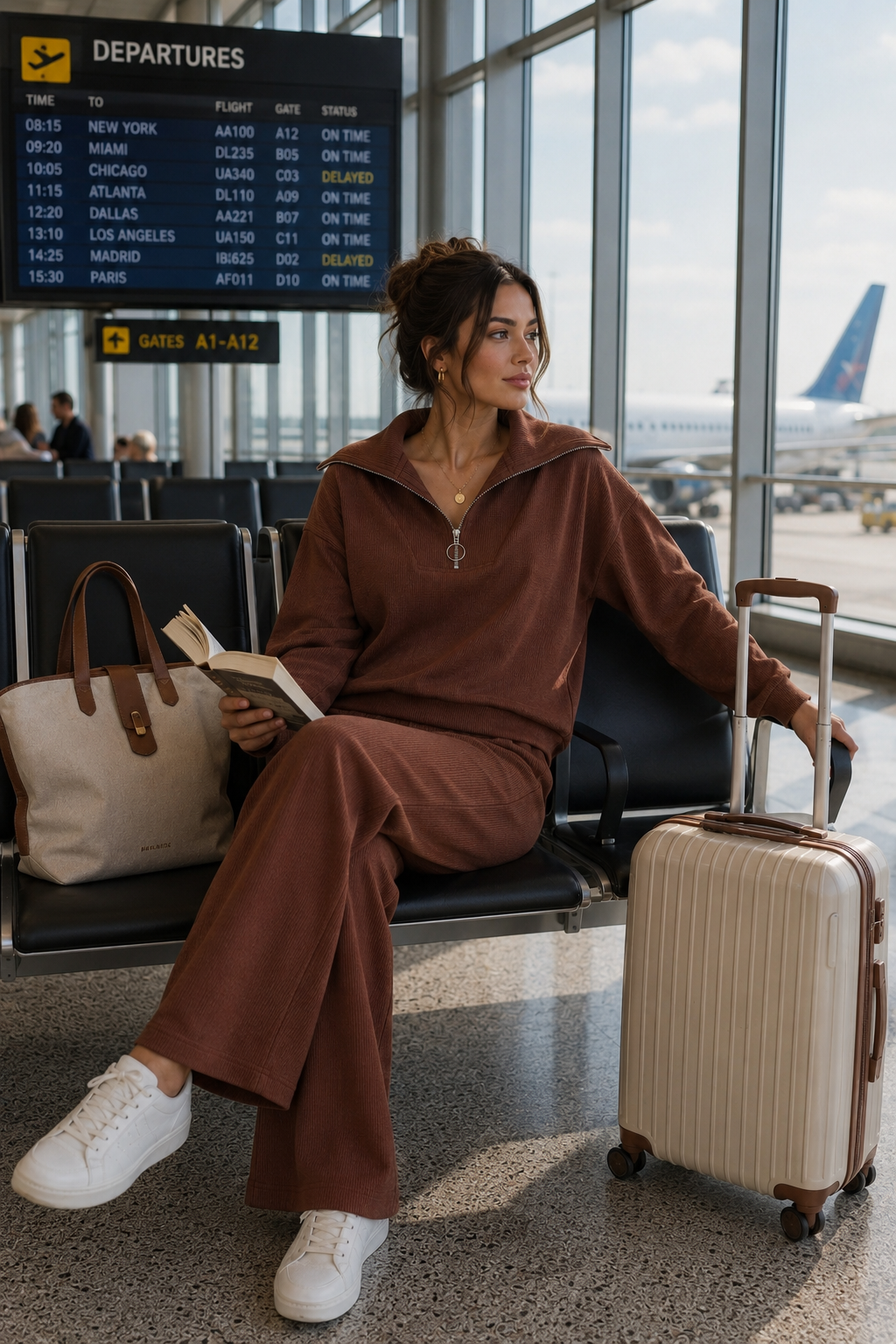 Brown Airport Zipper Set