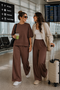 Ribbed Set Brown Oversize