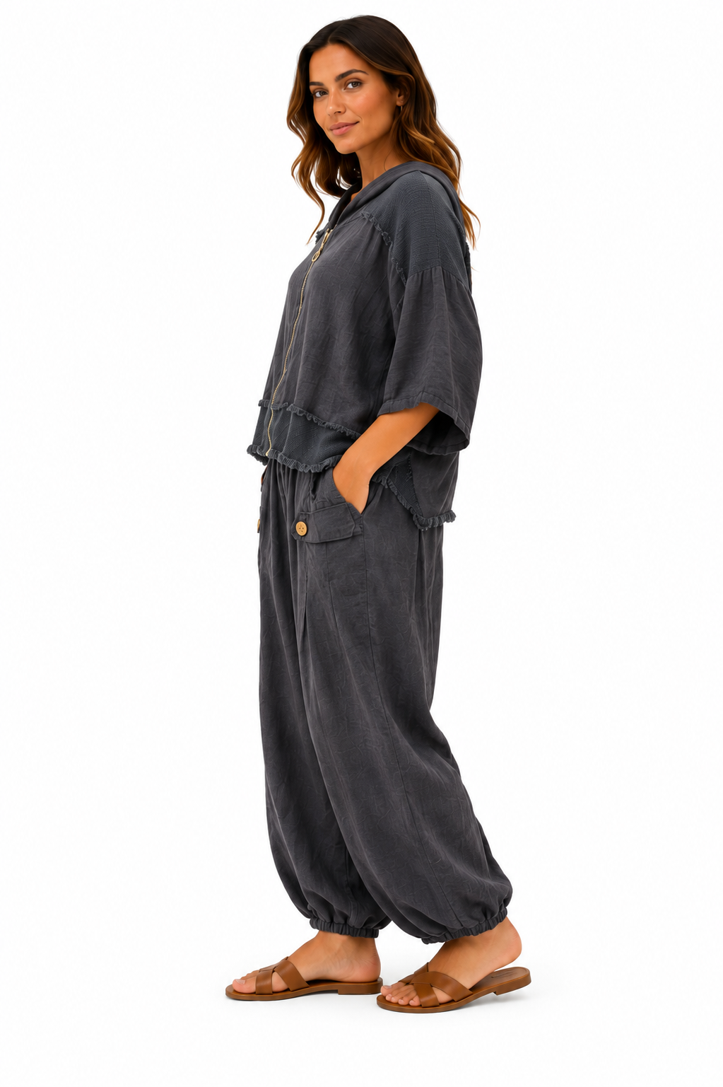 Linen Set 100% Italian Navy Blue