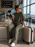 Ribbed Set Olive Oversize
