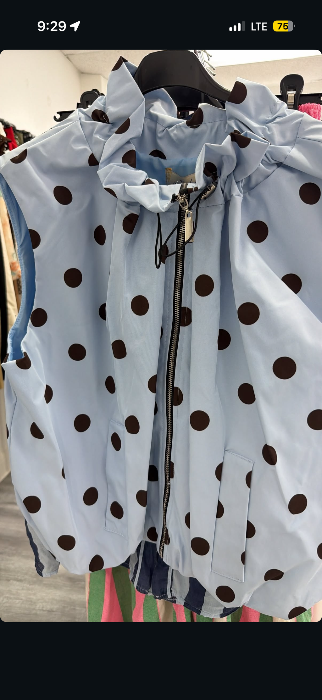 Jacket Vest Polkadot Baby Blue