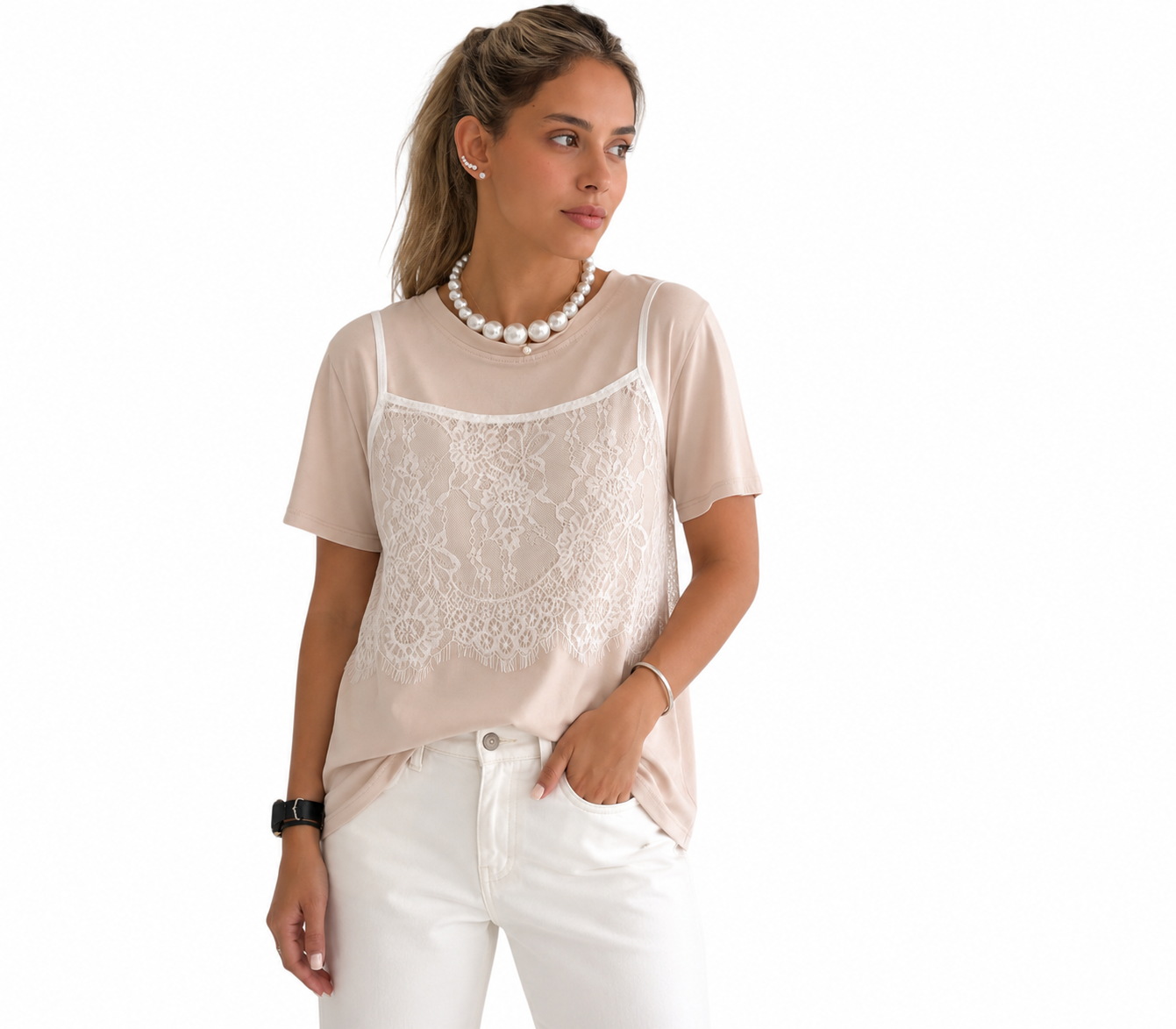Blouse Charlotte Lace Cream & White