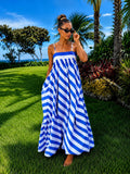 Maxi Dress Stripes Blue