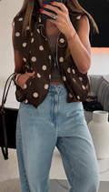Jacket Vest Polkadot Brown