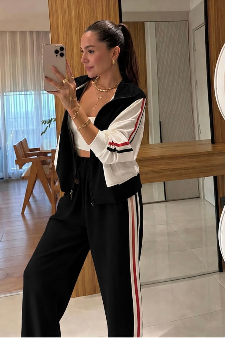 Comfy Sport Set Rayas Black