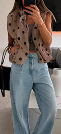 Jacket Vest Polkadot Mocha