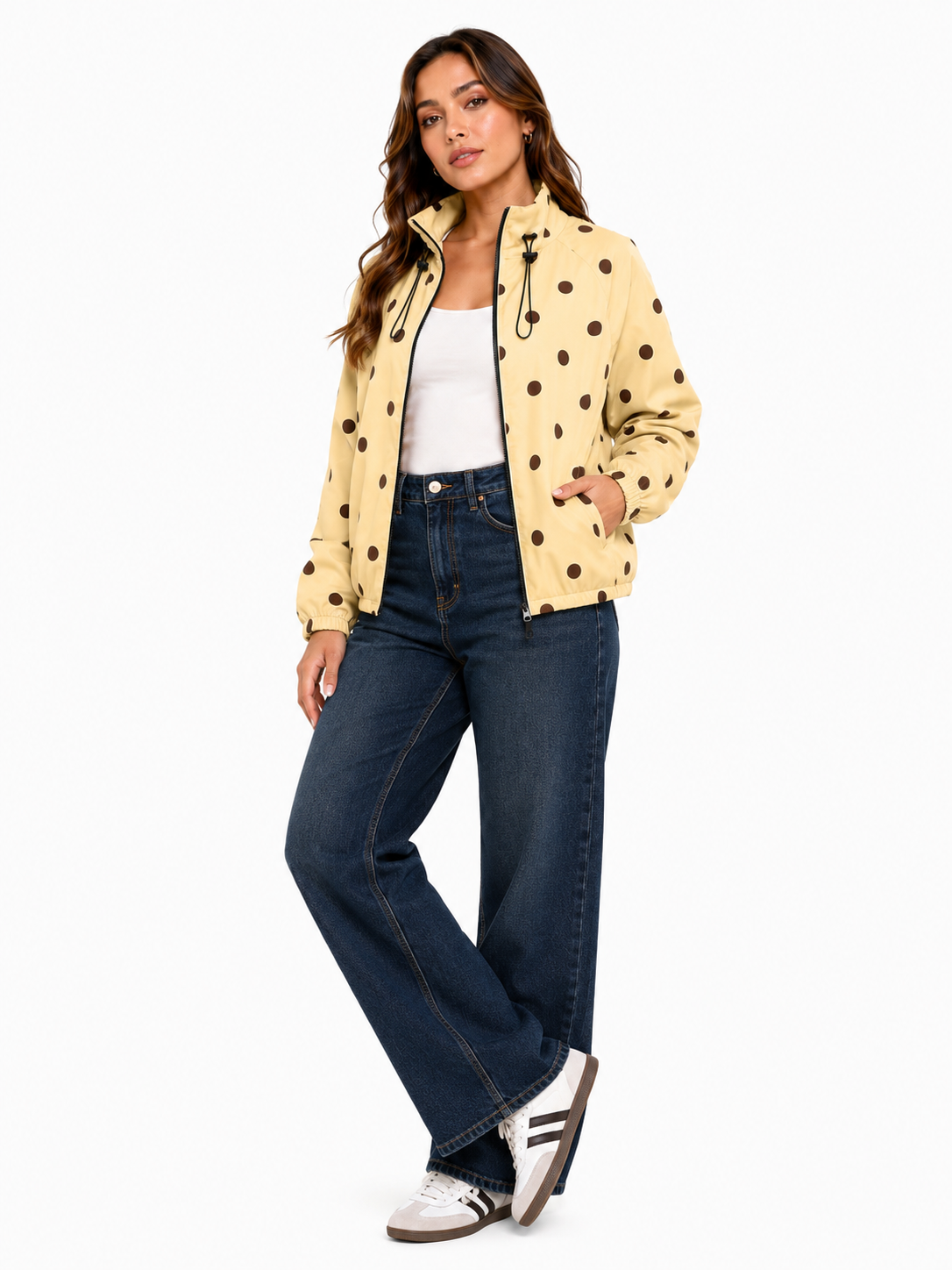 Polkadot Jacket Puffer Light Butter/ Mocha