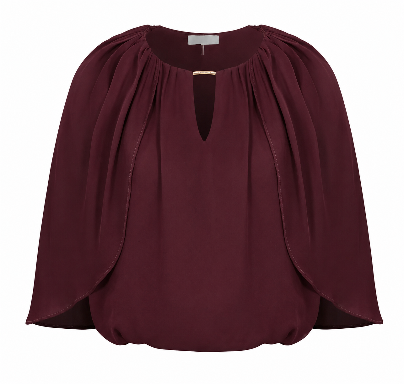 PREORDER 8/10 Shirred Cape Top Wine